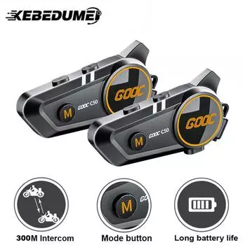 Мотоциклетный беспроводной шлем Интерком гарнитура стерео Bluetooth 5.3 Hands Free Звонок IPX67 Водонепроницаемый 1100 мА 1000 ч Длительный режим ожидания