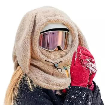 Мотоциклетный чехол для лица, ветрозащитный, ветрозащитный, теплый, зимняя шапка с капюшоном, утеплитель для головы для катания на лыжах, милый мультяшный персонаж