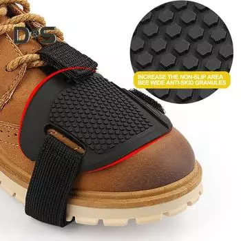 Мотоциклетный чехол для обуви с застежкой на ленту, эластичная противоскользящая накладка для переключения передач мотоцикла для езды на велосипеде чёрный