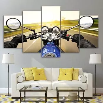 Мотоциклетный гонщик, современные 5 шт., настенные художественные принты, HD печать, плакаты, картины маслом, гостиная, домашний декор, фотографии 20x35 20x45 20x55cm