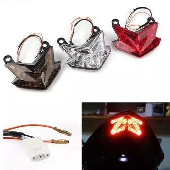 Мотоциклетный интегрированный задний фонарь стоп-сигнал поворотник для Kawasaki ZX-6R 2013-2017 и Z800 13-2016 и Z125 16-2021 красный