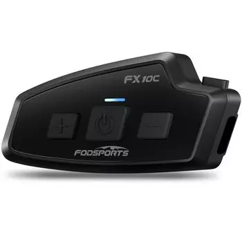 Мотоциклетный интерком FODSPORTS FX10C Mesh Intercom с двумя чипами, звонки во время прослушивания музыки, без ограничений по количеству собеседников, 10 каналов интеркома