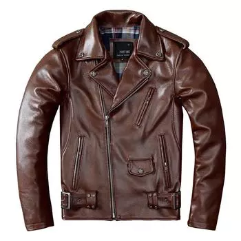 Мотоциклетный костюм Harley Tough Guy, тяжелый мотоциклетный костюм, первый слой, толстая куртка из воловьей кожи, мужская короткая тонкая кожаная куртка с лацканами, куртка S