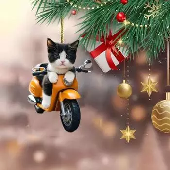 Мотоциклетный Кот Подвеска Автомобильное Украшение с Шнурком Зеркало Заднего Вида