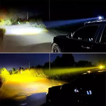 Мотоциклетный мини-фара дальнего света Dual Colo LED двухцветный прожекторный луч противотуманные фары противотуманные фары аксессуары 9-36 В квадроцикл скутер мото чёрный