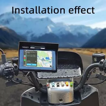 Мотоциклетный MP5-плеер, водонепроницаемый двойной BT-рекордер с 5-дюймовым сенсорным экраном, Carplay Android чёрный