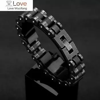 Мотоциклетный мужской браслет 13 мм из нержавеющей стали, ретро ювелирные изделия, широкая ручная цепочка, аксессуары, браслет, мужские браслеты, друзья для подарка 23cm