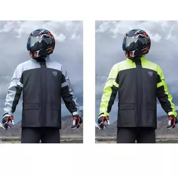 Мотоциклетный мужской костюм от дождя, светоотражающая рабочая куртка от дождя, брюки для всех видов спорта, мотоцикла для рыбалки на ферме S серый/чёрный