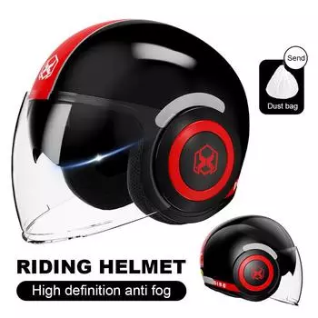 Мотоциклетный открытый шлем с антибликовым солнцезащитным козырьком, теплый полушлем для женщин, электрический мотоциклетный открытый полушлем