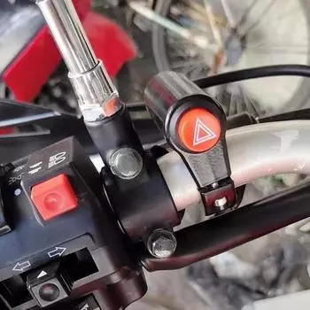 Мотоциклетный переключатель аварийной сигнализации Кнопка включения электромобиля Двойная вспышка Предупреждение Аварийная лампа Сигнальная лампа Мигающий индикатор Деталь мотоцикла