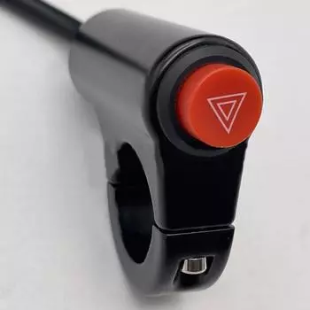 Мотоциклетный переключатель аварийной сигнализации Кнопка включения электромобиля Двойная вспышка Предупреждение Аварийная лампа Сигнальная лампа Мигающий индикатор Деталь мотоцикла чёрный