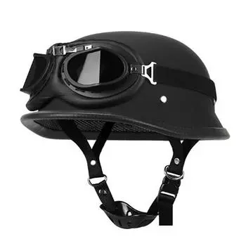 Мотоциклетный полушлем немецкий кожаный винтажный шлем Casco Moto Мотоциклетный открытый шлем байкер пилот XXXL