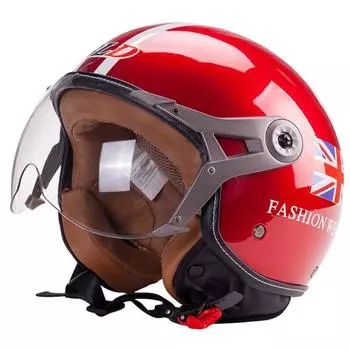 Мотоциклетный ретро-шлем унисекс, всесезонный, электромобильный, полушлем Fitfor 56-60cm красный