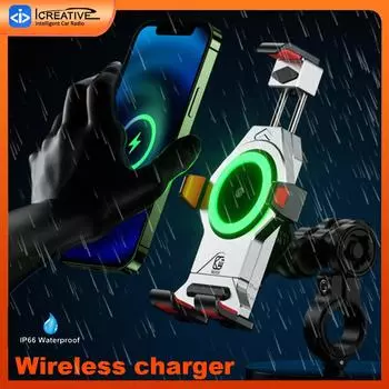 Мотоциклетный руль держатель для зарядки сотового телефона беспроводной зарядное устройство 15 Вт противоскользящее ударопрочное для смартфонов 4,7 -7,2