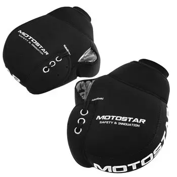 Мотоциклетный руль MOTOSTAR, удобный в обращении, с хорошим обогревом, один размер, черный чехол, неопрен, установка, отражатель, ветрозащитный, морозостойкий,