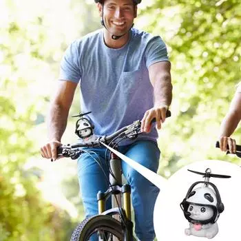 Мотоциклетный руль украшения велосипед электрический милый мультфильм кукла со шлемом воздушный винт украшения для автомобиля аксессуары для верховой езды