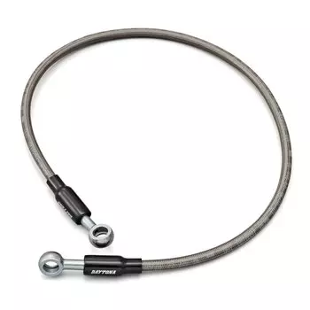 Мотоциклетный шланг Daytona Nichirin из нержавеющей сетки с адаптером Banjo High Spec Line Twist 650 мм 60591 тормоз/сцепление 90° чёрный