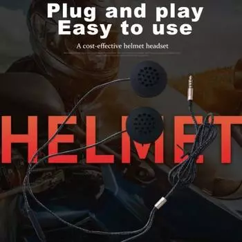 Мотоциклетный шлем 3,5 мм, проводное управление, музыкальные наушники, гарнитура с микрофоном чёрный