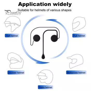 Мотоциклетный шлем Bluetooth-совместимая гарнитура Дисплей батареи в реальном времени Шумоподавление Управление музыкальными вызовами Беспроводные наушники чёрный