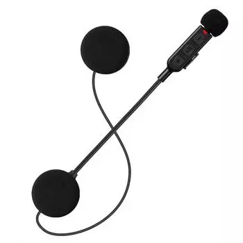 Мотоциклетный шлем BT-гарнитура Громкая связь Мотоциклетная гарнитура с динамиком и управлением вызовом песни, чёрный