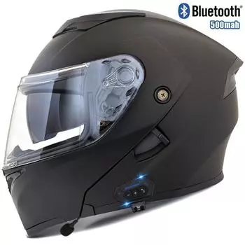 Мотоциклетный шлем для мужчин и женщин, четыре сезона, большой размер, двойной объектив, Bluetooth, открытый шлем L
