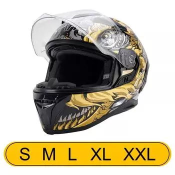 Мотоциклетный шлем для взрослых Street Full Face Black Gold S