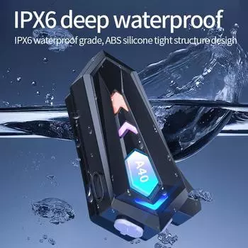 Мотоциклетный шлем гарнитура A40 Bluetooth V5.3 RGB цветные огни наушники IPX6 водонепроницаемый автоматический ответ мотоциклетные наушники