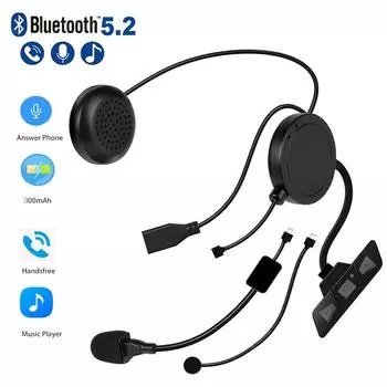 Мотоциклетный шлем гарнитура Bluetooth 5.2 беспроводной громкой связи стерео музыкальный плеер мото наушники шумоподавление наушники с микрофоном