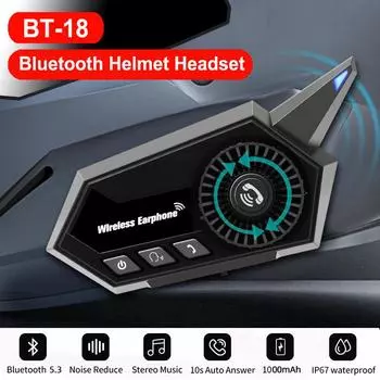 Мотоциклетный шлем гарнитура Bluetooth 5.3 беспроводной громкой связи стерео музыкальный плеер мото наушники шумоподавление наушники