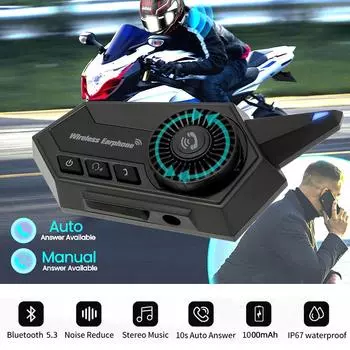 Мотоциклетный шлем гарнитура Bluetooth 5.3 беспроводной громкой связи стерео музыкальный плеер мото наушники шумоподавление наушники