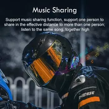 Мотоциклетный шлем гарнитура стерео голосовое управление Bluetooth Hands Free вызов IPX7 водонепроницаемый 1000 мАч с подсветкой поделиться музыкой