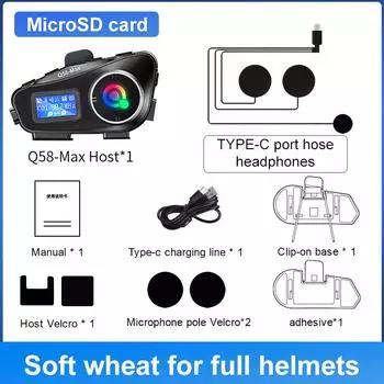 Мотоциклетный шлем, интерком, Bluetooth-гарнитура для 2 гонщиков, водонепроницаемый домофон, ЖК-дисплей, многофункциональный фонарик, TF-карта, функция обмена музыкой