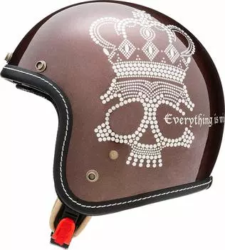 Мотоциклетный шлем MARUSHIN Jet MCJ2 Crown Skull Open Jet Pearl Brown Размер L 3004015 (59-60см)