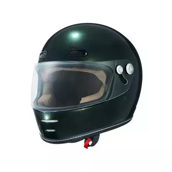 Мотоциклетный шлем MARUSHIN Neo Retro Full Face END MILL Vintage Metallic Green Размер M MNF1 02001333 (57-58см)