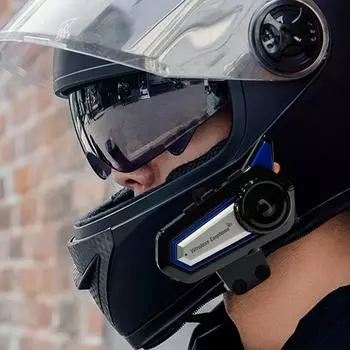 Мотоциклетный шлем наушники Handsfree совместимые с Bluetooth 5.0 музыкальные наушники голосовое управление беспроводная гарнитура водонепроницаемая с микрофоном чёрный