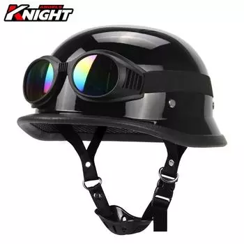 Мотоциклетный шлем, немецкий кожаный винтажный мотоциклетный шлем Casco с открытым лицом, ретро полушлем, байкерский пилот, DOT сертификация, S-XXL