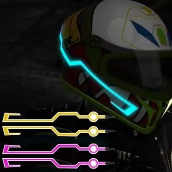Мотоциклетный шлем, новый, для ночной езды, светодиодные предупреждающие огни, светодиодная лента для мотоцикла, водонепроницаемая наклейка с 4 мигающими аксессуарами светло-зеленый