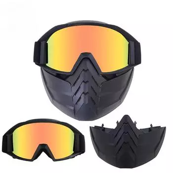 Мотоциклетный шлем, очки для езды, очки со съемной маской для лица, УФ-очки для мотоциклистов, гоночные съемные, противотуманные, теплые очки One Size&MULTI