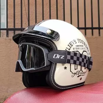Мотоциклетный шлем Ретро Винтажный шлем лицо Ретро 3/4 шлем casco moto Capacete Винтажный шлем мотоциклетный мотокросс ORZ M