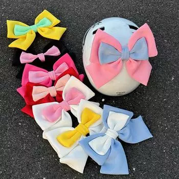 Мотоциклетный шлем с двухцветным бантом, украшением для электрического велосипедного шлема, аксессуары для украшения кузова автомобиля, бант для девушек и женщин розовый/красный