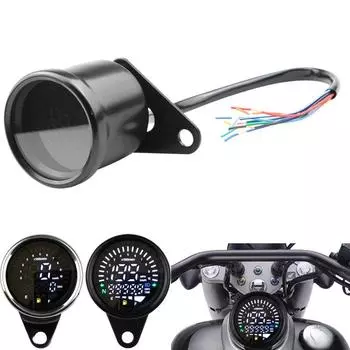 Мотоциклетный спидометр тахометр датчик, 0~10000 об/мин 0-199 км/ч 12 В универсальный мотоцикл ЖК цифровой серебряный