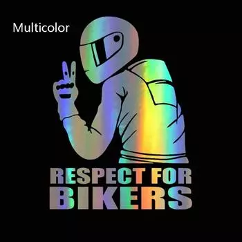 Мотоциклетный стиль, велосипедная защита, водонепроницаемая наклейка для автомобиля, авто наклейка, светоотражающая 3D-уважение белый