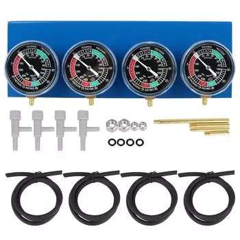 Мотоциклетный топливный карбюратор синхронизатор синхронизатор инструмент для 4-цилиндровых двигателей машины со шлангом вакуумный балансировочный манометр синий