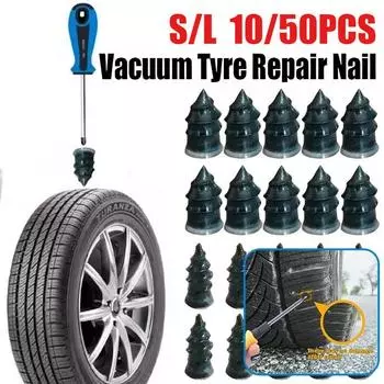 Мотоциклетный вакуумный гвоздь для ремонта шин Автомобильный грузовик Скутер Велосипед Универсальный бескамерный резиновый гвоздь Аксессуары для ремонта проколов шин S-10pcs