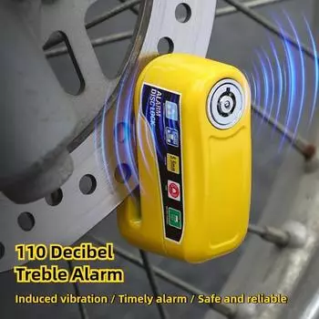 Мотоциклетный велосипедный замок с сигнализацией, защитный навесной замок, водонепроницаемый тормозной замок с ключами, противоугонный замок для дискового тормоза колеса скутера красный