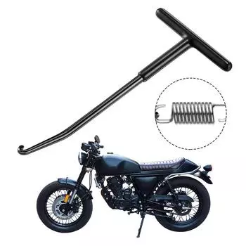 Мотоциклетный выхлопной пружинный крюк, выхлопная труба, пружинный ключ, съемник, установочный крюк, инструмент, Т-образная ручка с резиновым покрытием чёрный