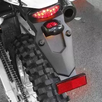 Мотоциклетный задний брызговик со светодиодным задним фонарем, светоотражающий знак, сменный стоп-сигнал, универсальный для мотокросса 12 В чёрный