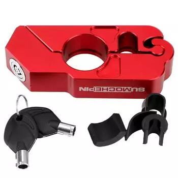 Мотоциклетный замок для ручки безопасности Ручка руля Ручка тормозного рычага Дисковый замок Защита от кражи серебряный