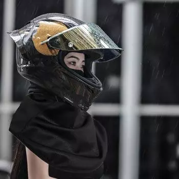 Мотоциклетный защитный чехол для лица, термозащитный чехол для лица и шеи, ветрозащитный чехол для лица, удлиненный, для взрослых, зимний, для лыж, для защиты лица и шеи чёрный