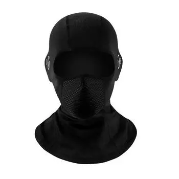 Мотоциклетный зимний велосипедный капюшон ветрозащитный с холодной подкладкой, теплая уличная лыжная маска для мужчин и женщин чёрный